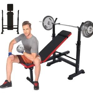 6 in 1 Weight Bench Set with Squat Rack Adjustable Workout Bench with Leg Developer
