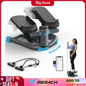 Upgrade Dual-Action Stepper 330LBS Capacity with Resistance Bands