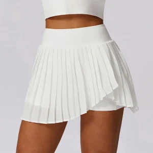 Women's two-piece pleated yoga and fitness skirt